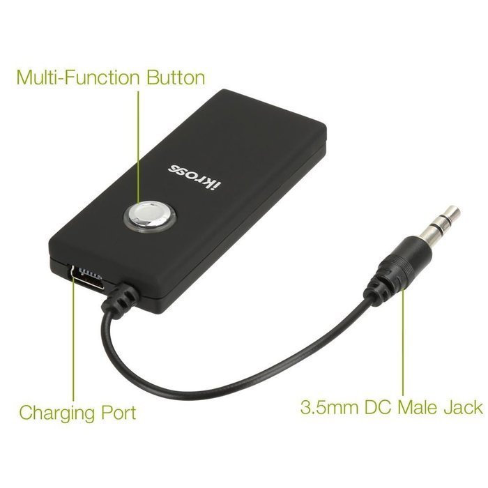 Bluetooth Transmitter - iKross 3.5mm A2DP Bluetooth 3.0 Wireless Transmitter - Black for Home PC Headphone Stereo... N7