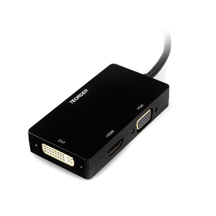 Teorder Thunderbolt Mini Display Port DP to HDMI DVI VGA Adapter Audio Video Full HD 1080p HDTV Adaptor for Mac... N6
