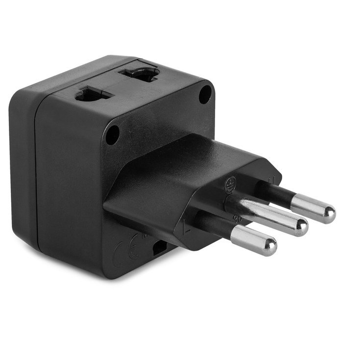 Yubi Power 2 in 1 Universal Travel Adapter with 2 Universal Outlets - Built in Surge Protector - 3 Pack - Black... N107
