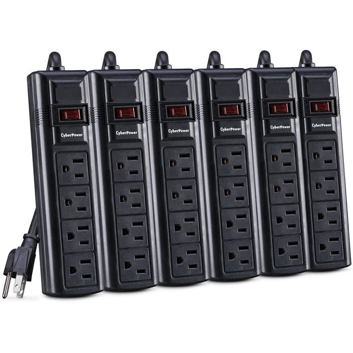 CyberPower CSB404MP6 Surge Protector 4-Outlets 4-Ft Cord 600 Joules, 6 Pack N4
