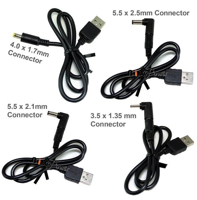 BiXPower USB Port Power Cable with 3 Extra Popular Interchangeable Connector Tips N5