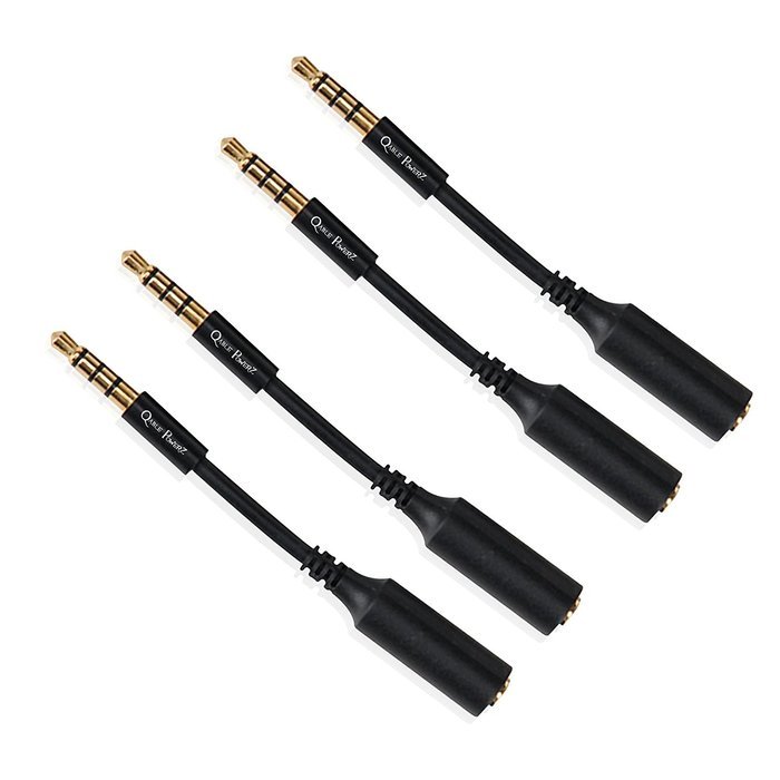 4PK Premium 3.5mm Male to 3.5mm Female Audio Jack Extender 3.5mm Headset Adapter for iPhone 6S, 6S Plus,5S, SE...