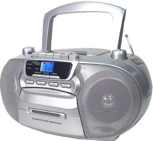 Supersonic SC-727 Portable CD/Cassette/AM/FM/MP3 Audio System (Silver) N2