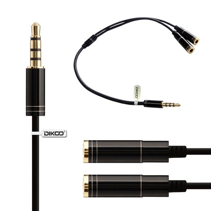 DIKOO 35510011 AUX 3.5mm Male to Male Stereo Audio Cable with In-line Microphone N50