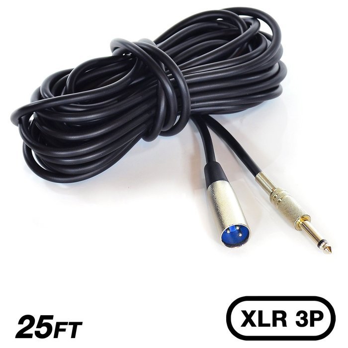 InstallerParts 10 ft XLR 3P Male 1/4" Mono Microphone Cable -- Professional Series -- Stage, DJ, Pro, Studio Cable N10