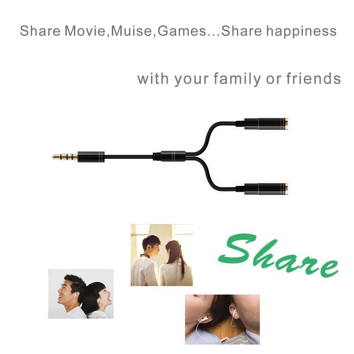 DIKOO 35510011 AUX 3.5mm Male to Male Stereo Audio Cable with In-line Microphone N52