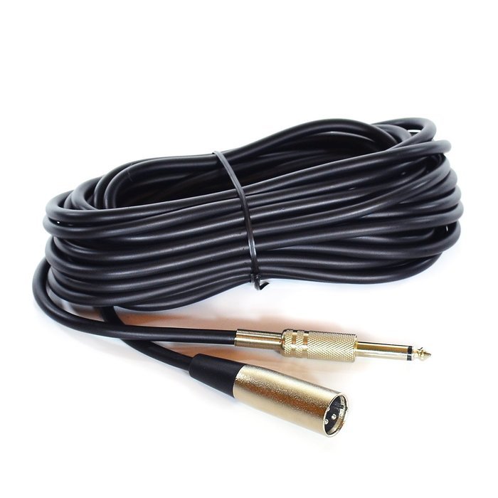 InstallerParts 10 ft XLR 3P Male 1/4" Mono Microphone Cable -- Professional Series -- Stage, DJ, Pro, Studio Cable N13