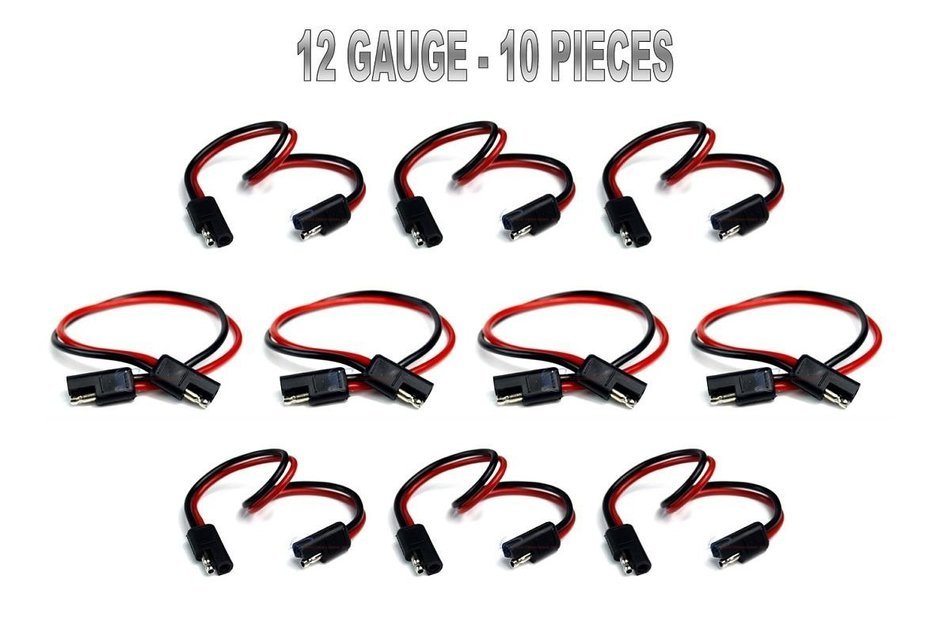 10 PIECES 12 GA 12" QUICK DISCONNECT POLARIZED INLINE POWER CABLE WIRE HARNESS N2