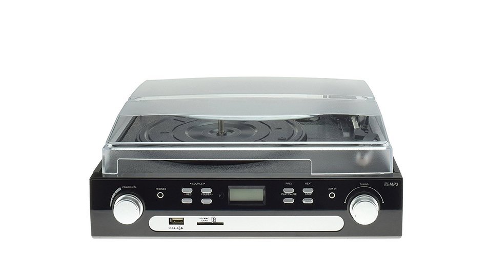 DigitNow! M36 Bluetooth Vinyl Turntable, Cassette, Radio Player with USB Port and SD Encoding() N2