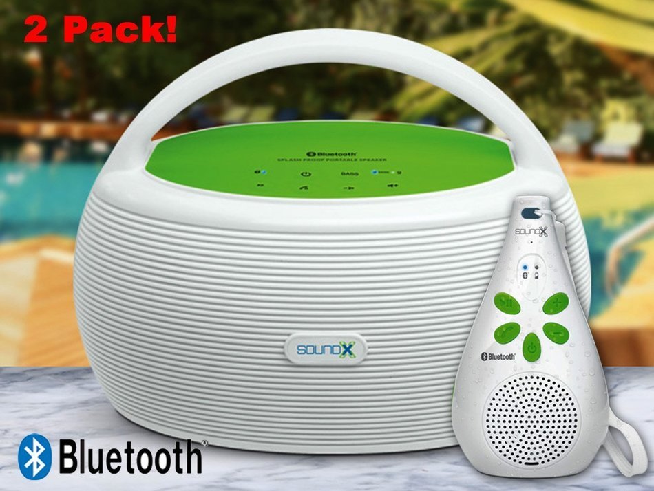 2-Pack SMI440BTX & SMI438BTX Portable HD Outdoor Bluetooth Boombox Blast 20W BIG Rechargeable Waterproof Hi-Fi... N3