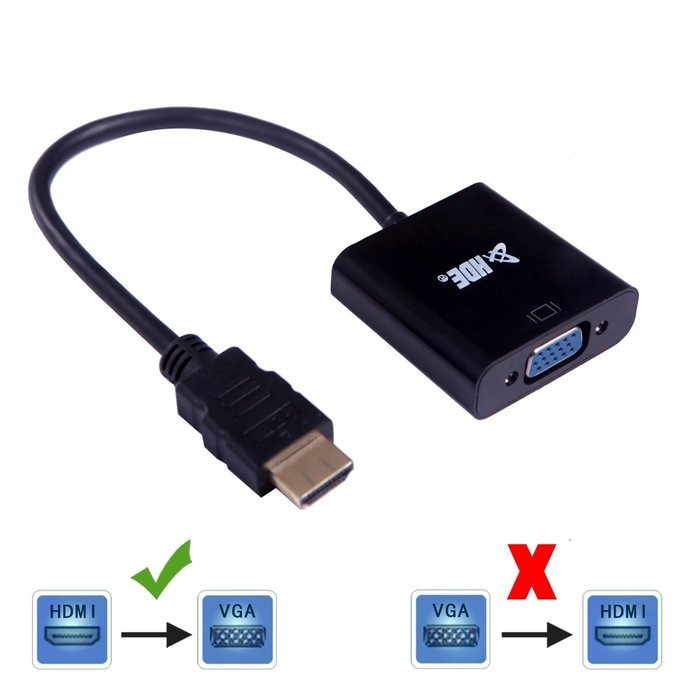 HDE 1080p HDMI to VGA HDTV Gold Plated Active Adapter Video Converter with 3.5mm Audio Cable and Micro USB Port... N11