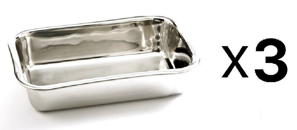 Norpro Stainless Steel Bread Loaf Meatloaf Dessert Pan Mirror Finish (3-Pack)