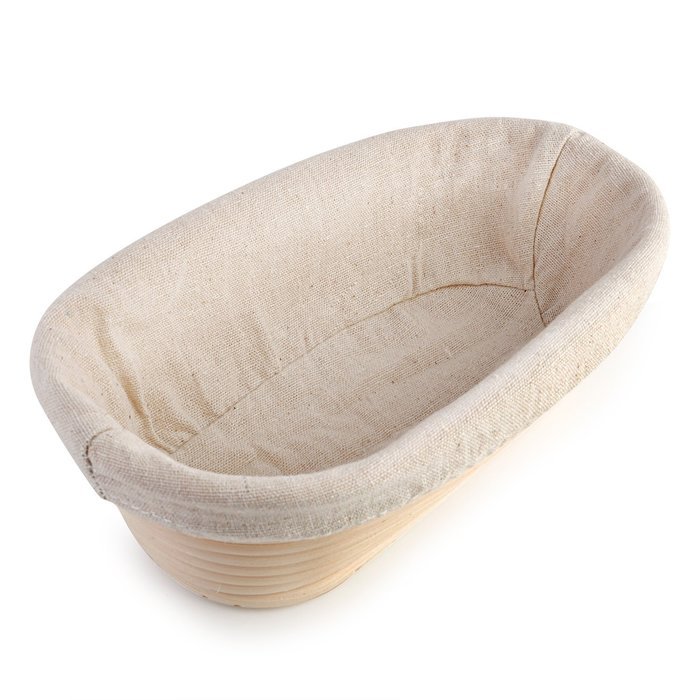 Homestia Round Shaped Bread Dough Proofing Rising Rattan Basket & Linen, 9.8 Inch N16
