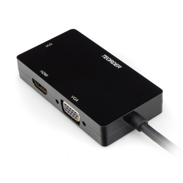 Teorder Thunderbolt Mini Display Port DP to HDMI DVI VGA Adapter Audio Video Full HD 1080p HDTV Adaptor for Mac... N8