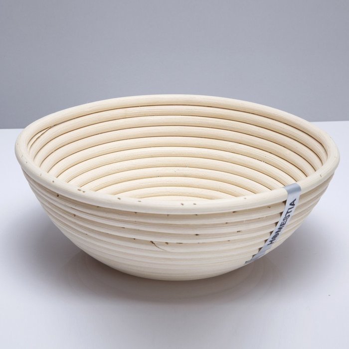 Homestia Round Shaped Bread Dough Proofing Rising Rattan Basket & Linen, 9.8 Inch N21