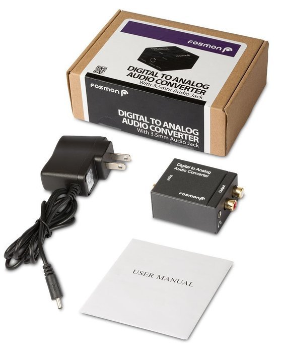 Fosmon Digital Optical Coax to Analog RCA Audio Converter Adapter N10