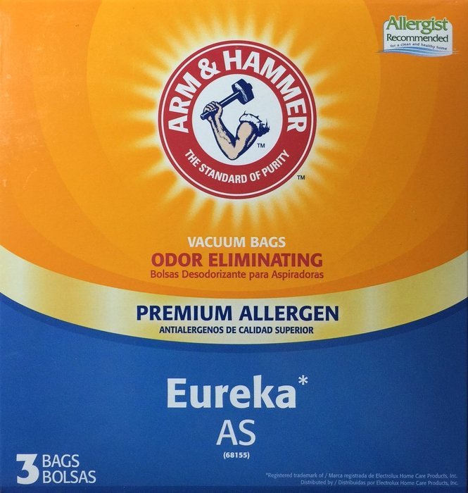 Arm & Hammer Vacuum Bags 100% Filtration Eureka AS- 3 Bags, Allergen, Odor Eliminating N3