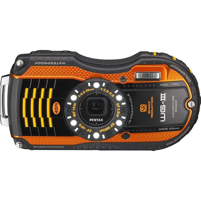 Pentax Optio WG-3 16MP Waterproof Digital Camera with 3-Inch LCD Screen (Orange) N2