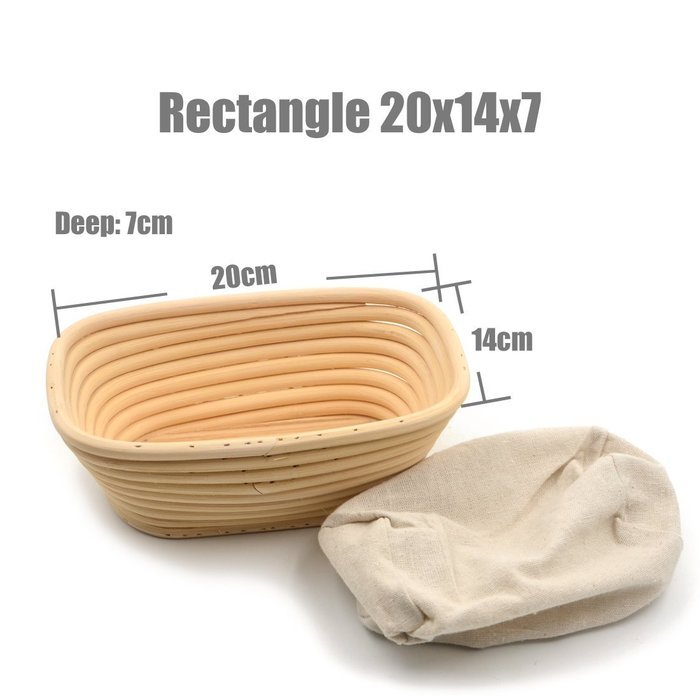 AngelaKerry 1pcs 34x15.5x7cm (1.3x0.6x0.2.8 inch) Banneton Brotform Long-Strip Bread Proofing Basket Handmade N39