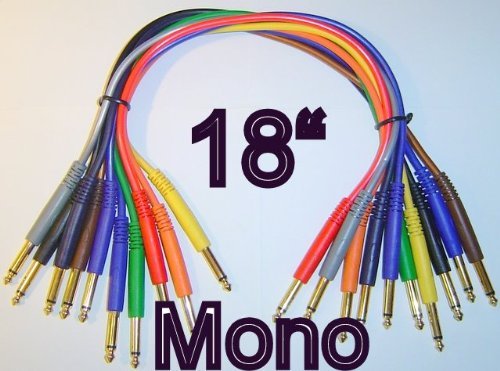 JDS Audio 1/4" Mono 18" TS Gold Plated Patch Cables Unbalanced (Pack Of 10) 1.5 Foot