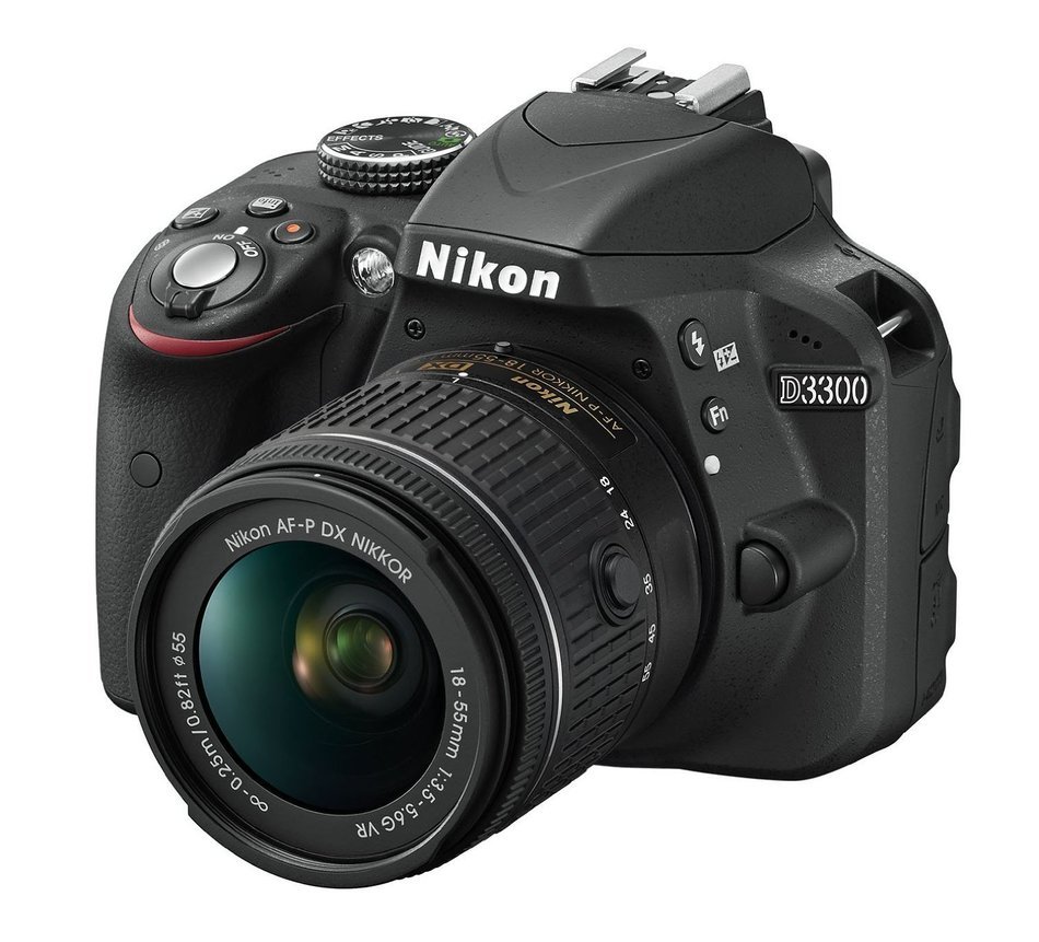 Nikon D3300 24.2 MP CMOS Digital SLR with Auto Focus-S DX NIKKOR 18-55mm f/3.5-5.6G VR II Zoom Lens (Black) -... N9