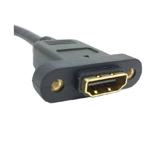AFUNTA HDMI A 1.4 19pin Male to HDMI A Type Female Extension Cable with Screw Hole 30cm Can Lock Panel Mount Cable N3