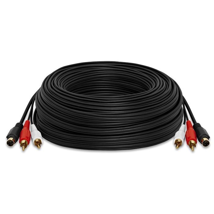 Cmple - S-Video & 2-RCA Audio Cable Combo, Gold Plated - 3ft N3