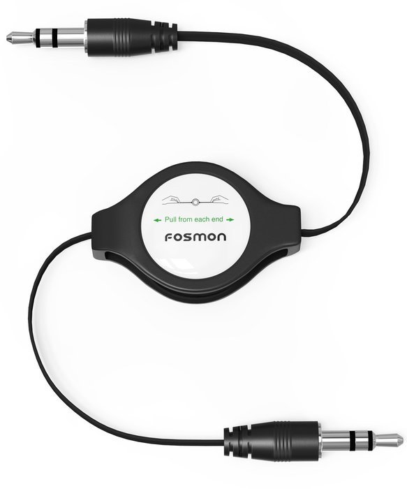 Fosmon 3.5mm Aux Auxiliary Retractable Stereo Audio Cable Cord for the iPhone 6S 6 Plus, Galaxy S7/S6/Edge/Plus... N3