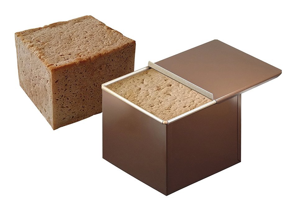 Paderno World Cuisine A4982309 Non-Stick Square Bread Pan with Cover, Brown N2
