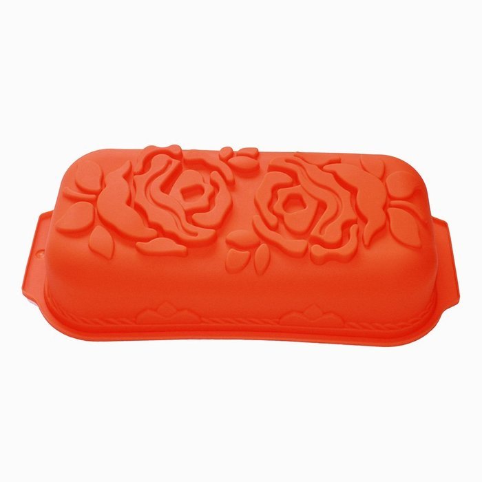 X-Haibei Rose Flower Loaf Pan Silicone Birthday Jello Cake Gelatina Mold Baking Mould N3