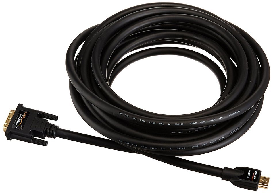 AmazonBasics HDMI to DVI Adapter Cable - 25 Feet (7.6 Meters) N6