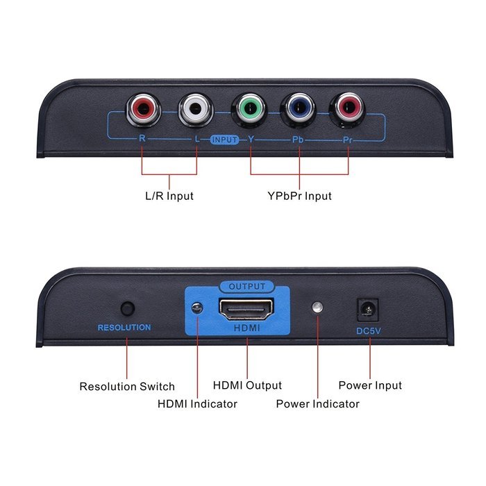 Tendak HDMI to 1080P Component Video YPbPr 5RCA RGB Scaler Converter Adapter Supporting R / L Audio + Coaxial... N12