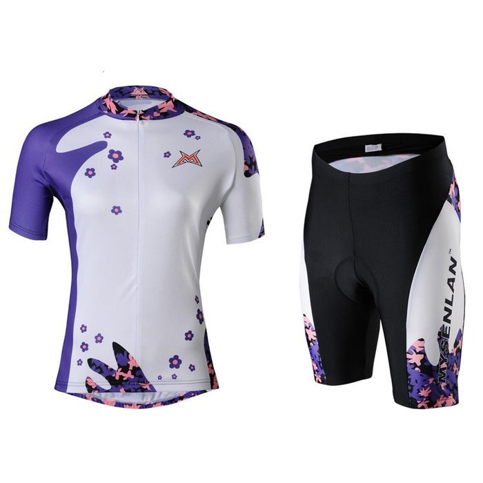 Ophelia Women Short Sleeve Cycling Jersey Pant Set+arm Sleeves(Skull,S) N35