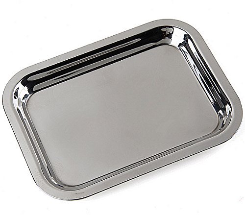 Stainless Steel Square Cookies Pan Baking Sheet Plate Tray 8"x 6"inch K0260-4