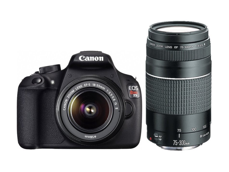 Canon EOS Rebel T5 with 18-55mm and 75-300mm Lenses N2