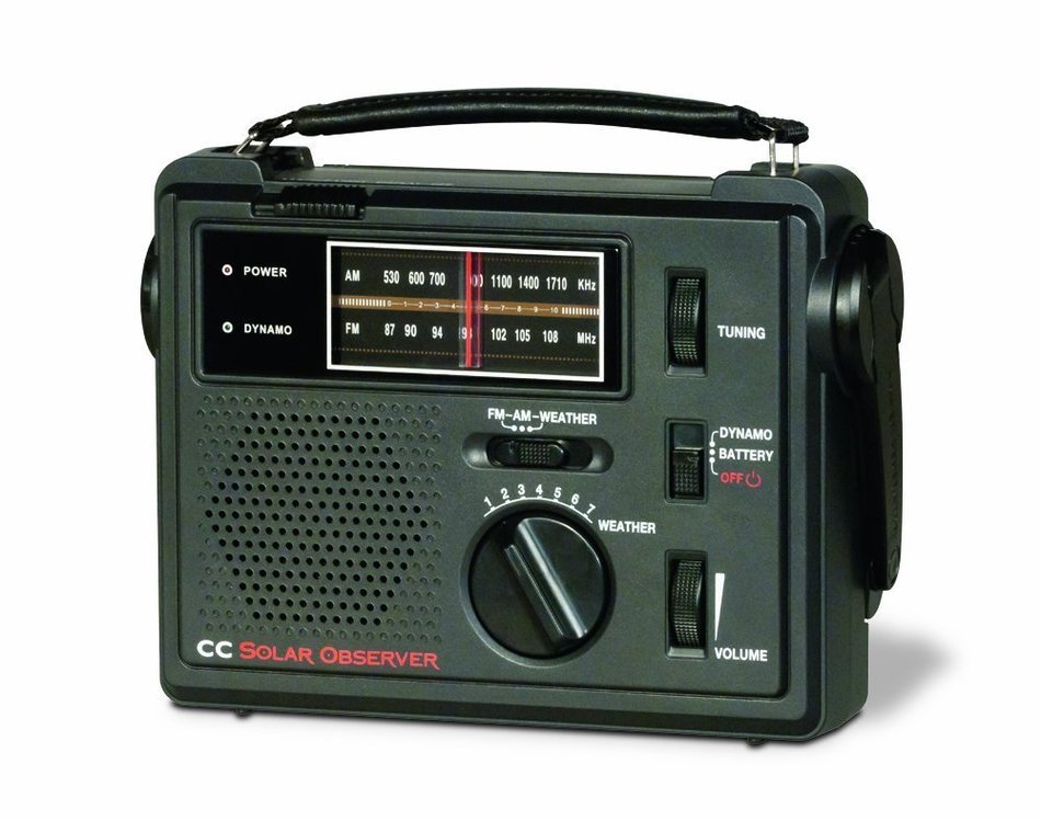 C. Crane Co COBS CC Solar Observer Wind Up Radio with AM FM Weather and built in LED Flashlight and AC Adapter N2