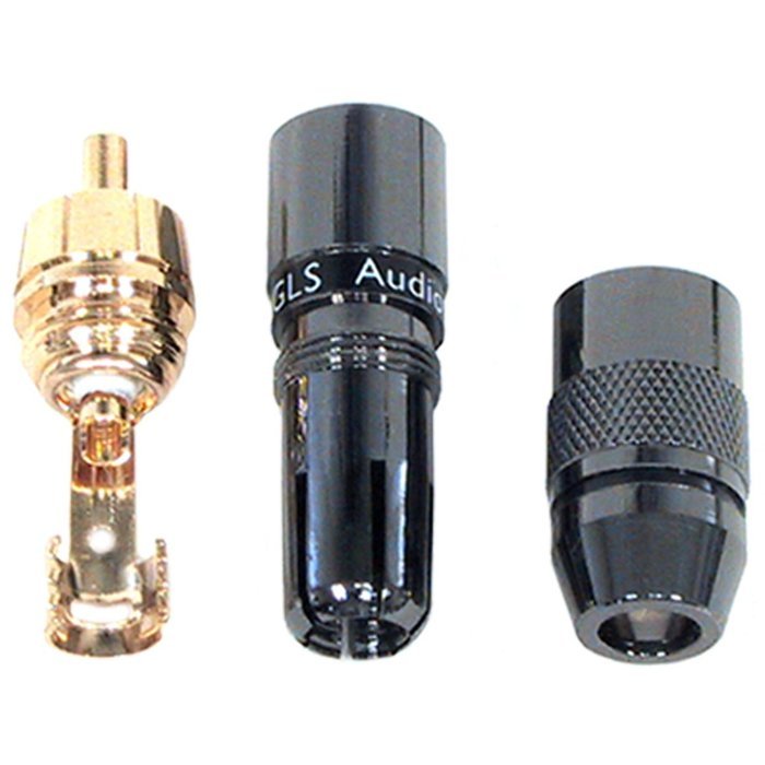 GLS Audio RCA Plugs 24K Gold Speaker Plug - 8 Pack N3