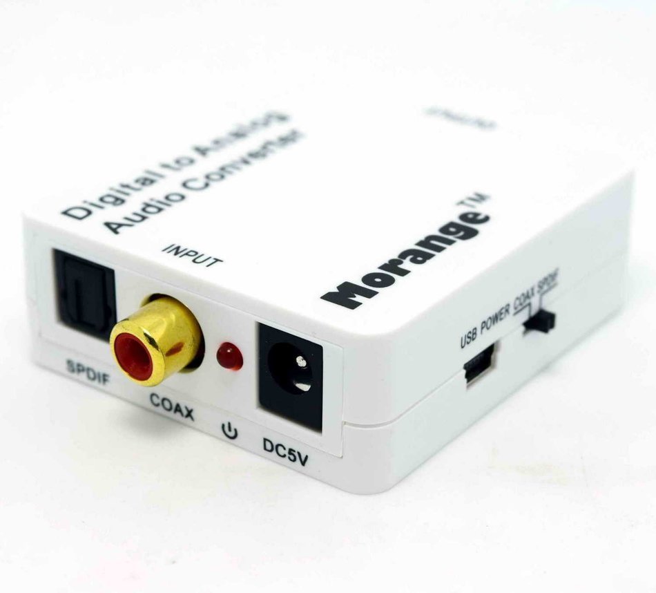 Morange DAC02 Digital to Analog Audio Converter With 3.5mm Jack Support Headphone and 6ft Optical Toslink Cable...