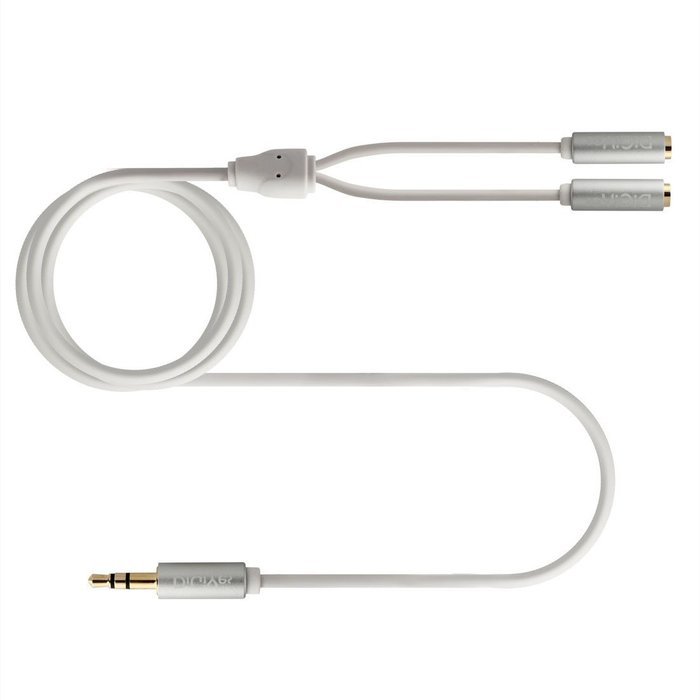 DiGiYes&reg; 1.8m（6ft） 3.5mm Male to 2 x 3.5mm Female Aux Stereo Audio Splitter Cable Gold Plated Metal Connector... N8