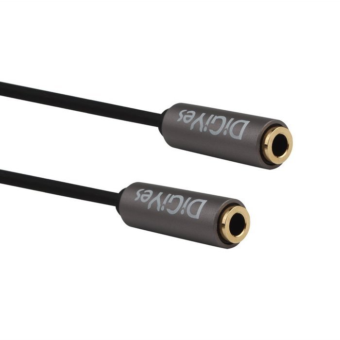 DiGiYes&reg; 1.8m（6ft） 3.5mm Male to 2 x 3.5mm Female Aux Stereo Audio Splitter Cable Gold Plated Metal Connector... N11