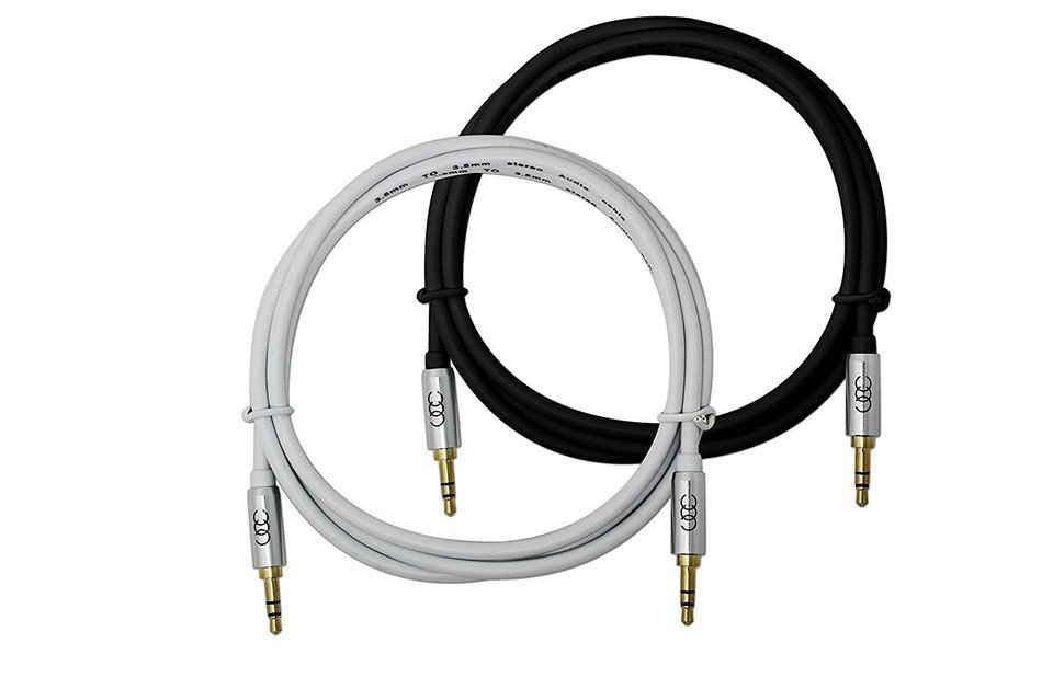 2X 3.5mm Aux Cord ( 2.5 meter / 8 Feet each ) Universal Durable Auxiliary Cable for Car - Flexible PVC with Limited... N16