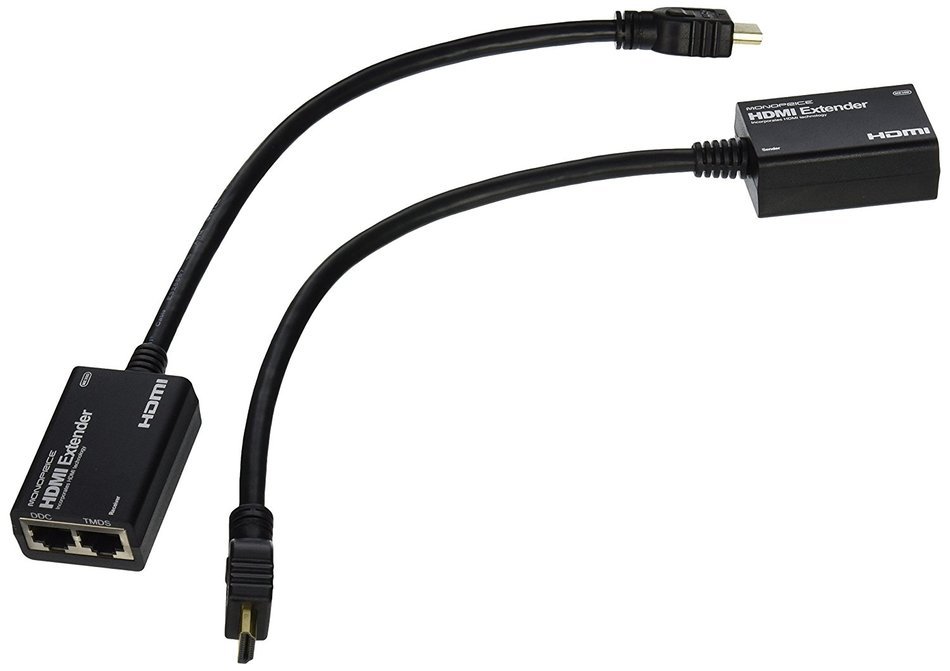 Monoprice HDMI Extender Using Cat5e or CAT6 Cable, Extend Up To 98-Feet (108121)