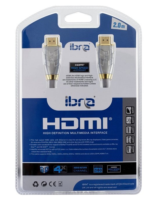 IBRA&reg; 5 Feet Ultra Advanced High Speed HDMI Cable. Advanced display resolutions. Capable beyond 1080p to 2160p... N9