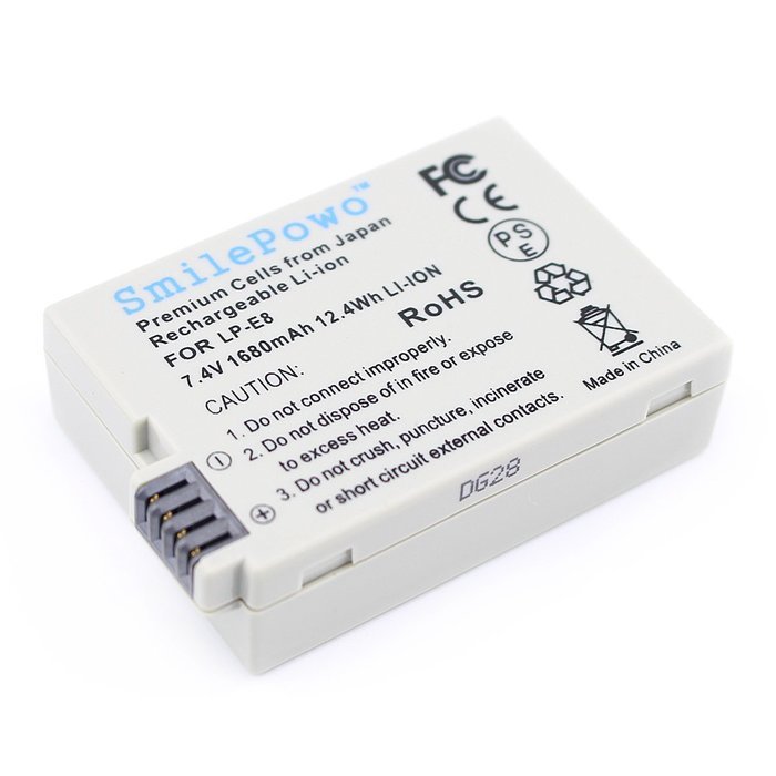 SmilePowo 2PACK LPE8 Battery for Canon Rebel T3i, T2i, T4i, T5i, EOS