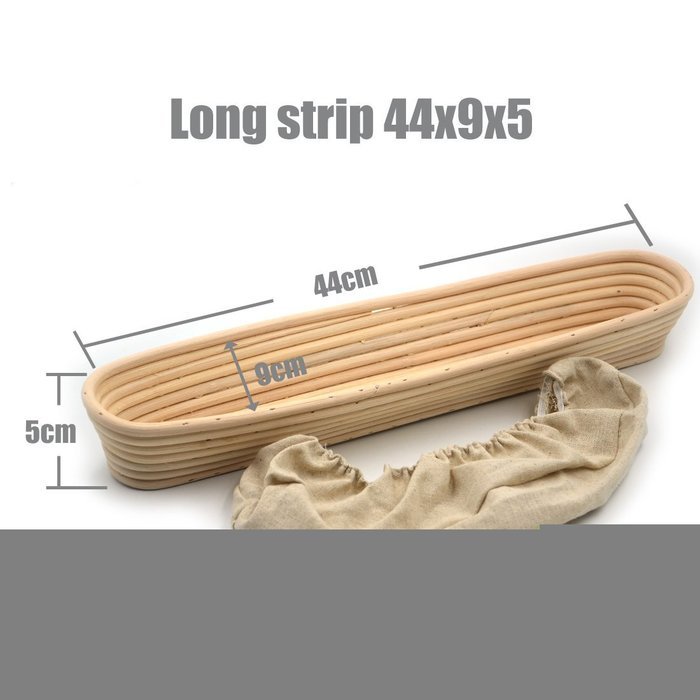 AngelaKerry 1pcs 34x15.5x7cm (1.3x0.6x0.2.8 inch) Banneton Brotform Long-Strip Bread Proofing Basket Handmade N44