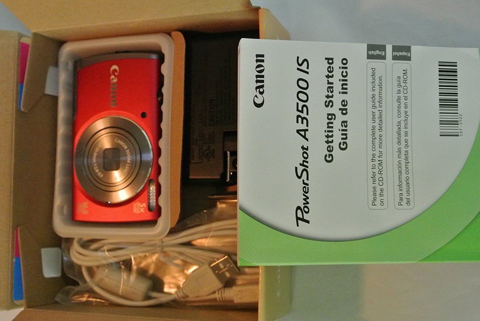 Canon PowerShot A3500 IS 16MP Digital Camera with 5x Optical Image Stabilized Zoom, 3.0-Inch LCD (Red) N3