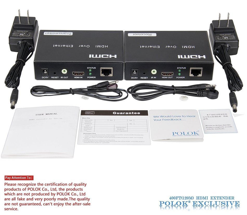 DISTANCER HDMI Extender by TCP/IP Over Ethernet Over Single Cat5e Cat6 Cable Up to 395ft(120m) with IR, Support... N4
