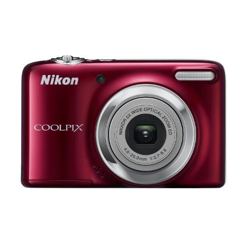Nikon COOLPIX L25 Compact Digital Camera - Red (10.1MP, 5x Optical Zoom) 3 inch LCD