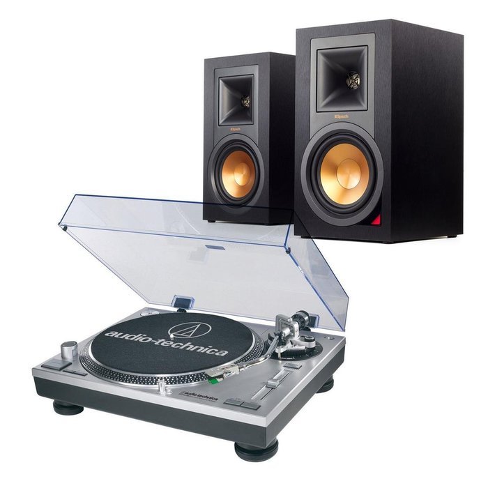 AudioTechnica AT-LP120-USB Direct-Drive Professional USB & Analog Turntable (Silver) with Klipsch R-15PM Reference...