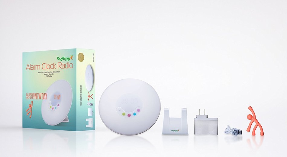 Alarm Clock Radio Wake-Up Light with Sunrise Simulation Nature Sounds Touch Lamp Control Radio FM In Happy Laughing... N5